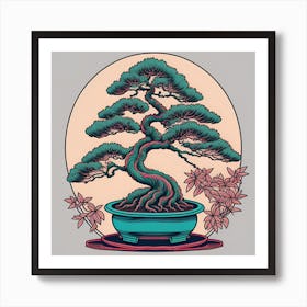 Bonsai Oriental Vintage Art Print