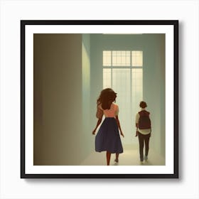 Portrait Of Two Girls Art Print