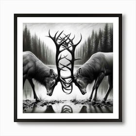 Deer Horns Art Print