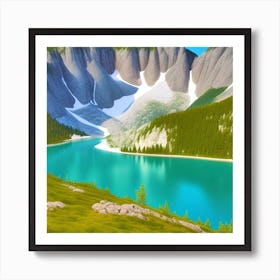 Lake In The Mountains 6 Art Print