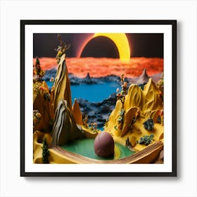 Chocolate Egg In The Desert Art Print