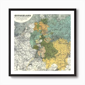 Map Of Germany Art Print