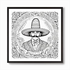 Mexican Man In Sombrero Art Print