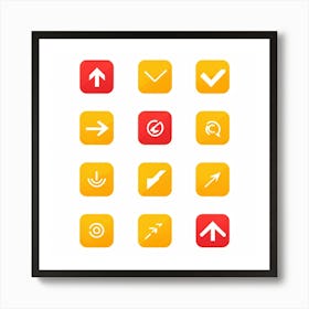 Arrow Icons Set 1 Art Print