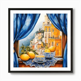 Lemons By The Window Art Art Print