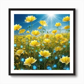 Yellow Flowers In A Field 24 Art Print