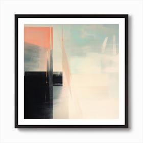 Geometric Forms Abstract In Black Pink Muted 2 Art Print