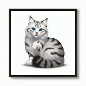 Cat With Blue Eyes Art Print