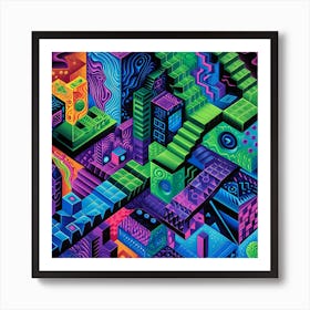 Psychedelic City 4 Art Print