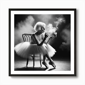 Ballerina Smokes Art Print