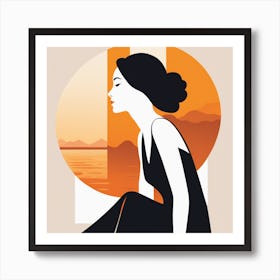 Woman In Silhouette Art Print