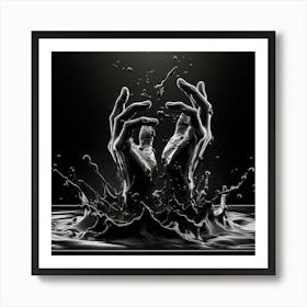 Hands Splashing Water 1 Art Print