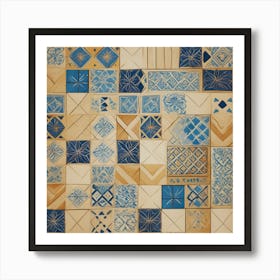 Blue And White Tiles Art Print