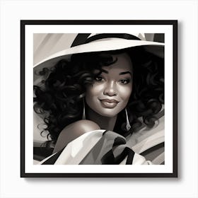 Black Woman In A Hat 13 Art Print