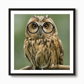 Owl With Glasses Art Print