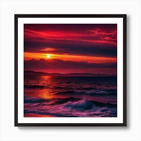 Sunset Over The Ocean 157 Art Print