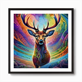 Psychedelic Deer Art Print