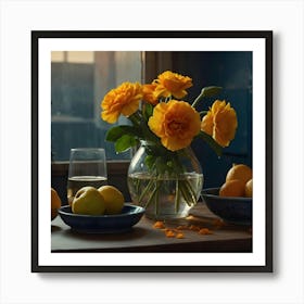 Oranges In A Vase Art Print