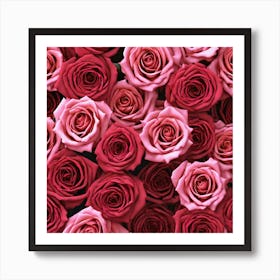 Pink Roses Background 2 Art Print