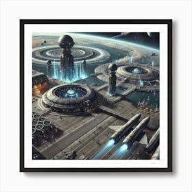 Venus Orbital Defense Spaceports Converted Art Print