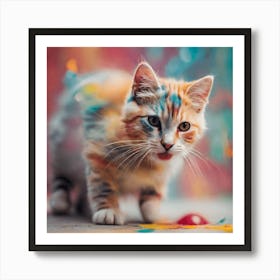 Colorful Cat Art Print