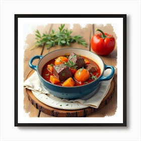 Stew With Meat And Vegetables Art Print