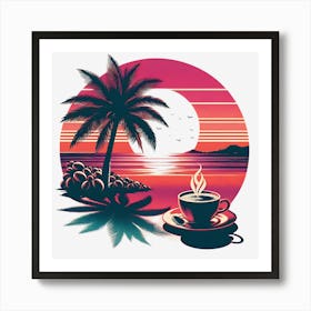 Coffee And Sunset Art Print