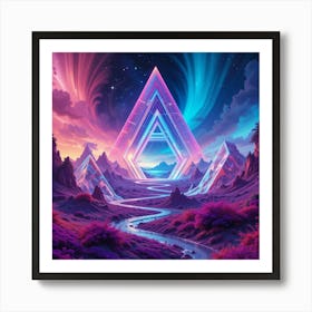 Geometric landscape Art Print