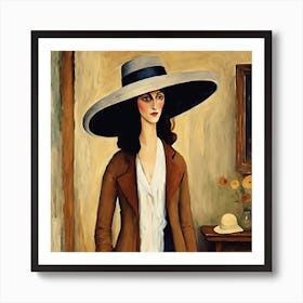 Jean Hebuterne With Large Hat, Amedeo Modigliani (1) Art Print