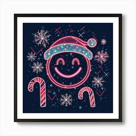 Happy Santa.Generated AI. Wall Art Print Affiche