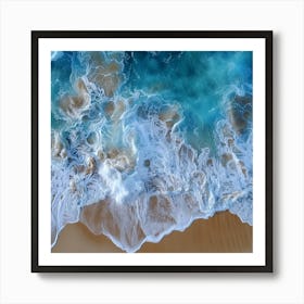 Aerial View Of Ocean Waves Art Print