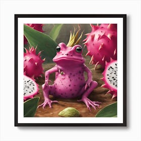 Dragon Fruit Frog Art Print