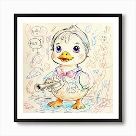 Duck With Trumpet 1 Póster