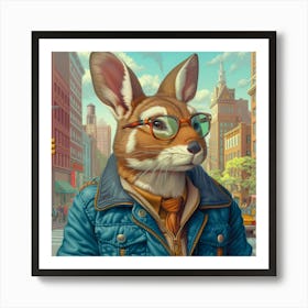 Rabbit In The City Art Print