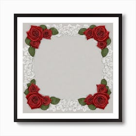 Frame With Roses 27 Art Print