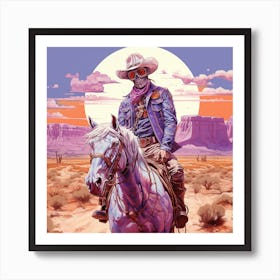 Skeleton Cowboy 1 Art Print