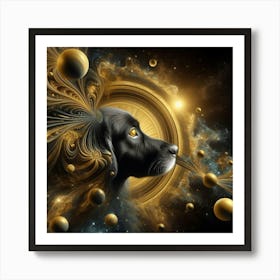 Dog In Space 2 Art Print