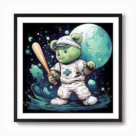 Teddy Bear In Space Art Print