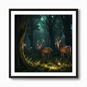 Deer In The Forest 8 Art Print