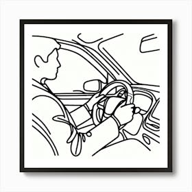 Man Driving A Car Art Print