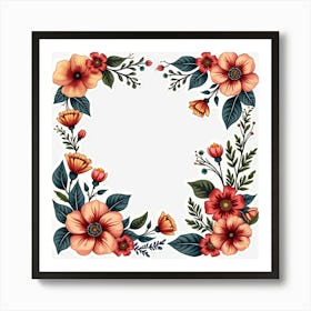 Floral Frame Art Print