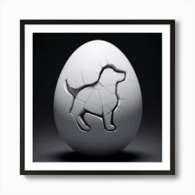 Dog Crack Egg Art Print