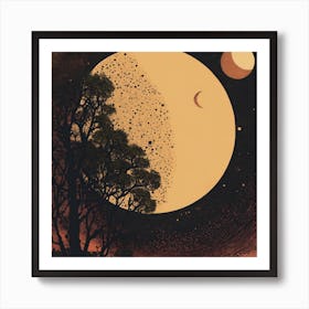 Moon And Stars 2 Art Print