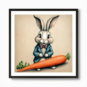 Rabbit With Carrot 10 Art Print