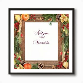 Calligraphy Style Script Rendering Of A Christmas Themed Message Set Within An Ornate Wooden Frame 2 1 Art Print