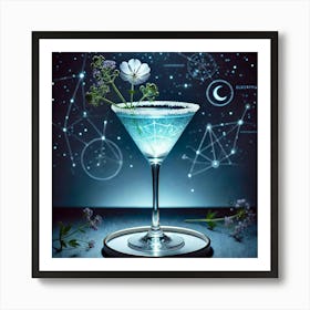 A Celestial Themed Cocktail Named The Moonshadow 1024x1024 Art Print