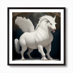 White Unicorn Art Print