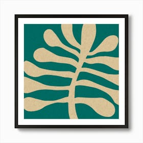 Matisse Leaf Turquoise Art Print