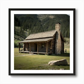 Cabin In The Mountains 1 Art Print