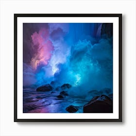 Ethereal And Spectral Phantom Vibrating Dreams Reflected In A Luminous Sea Of Colors Abstract And Art Print